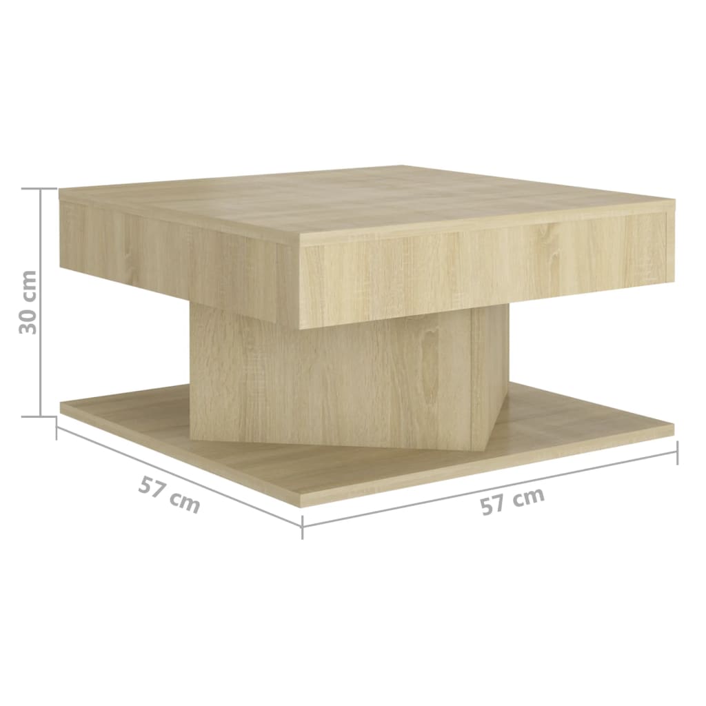 Mesa de centro 57x57x30 cm derivados de madeira carvalho sonoma