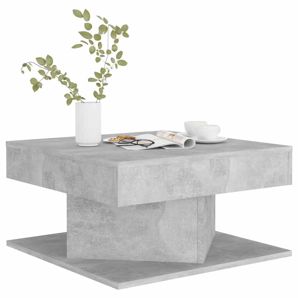 Mesa de centro 57x57x30 cm derivados de madeira cinza cimento