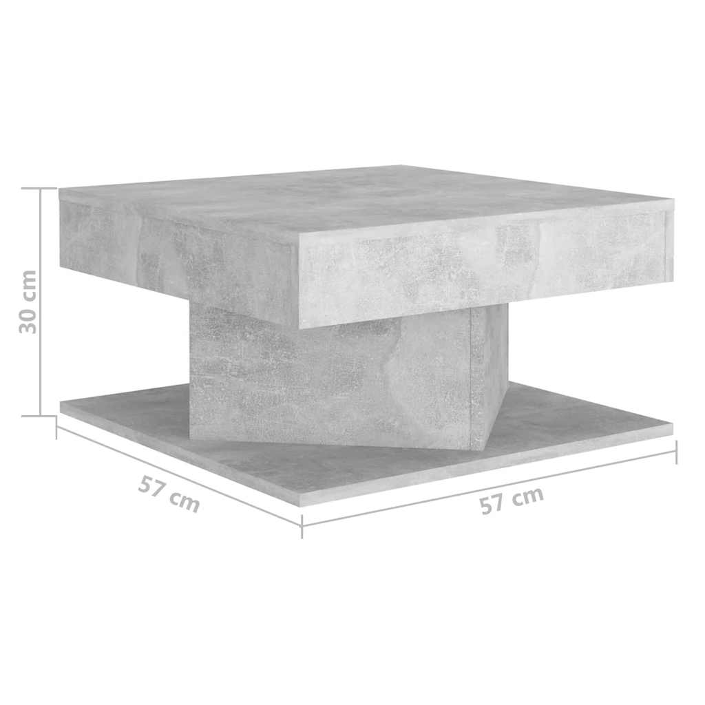 Mesa de centro 57x57x30 cm derivados de madeira cinza cimento