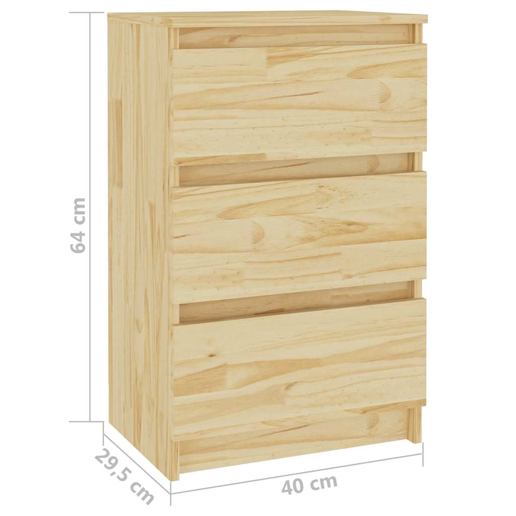 Mesa de cabeceira 40x29,5x64 cm madeira de pinho maciça