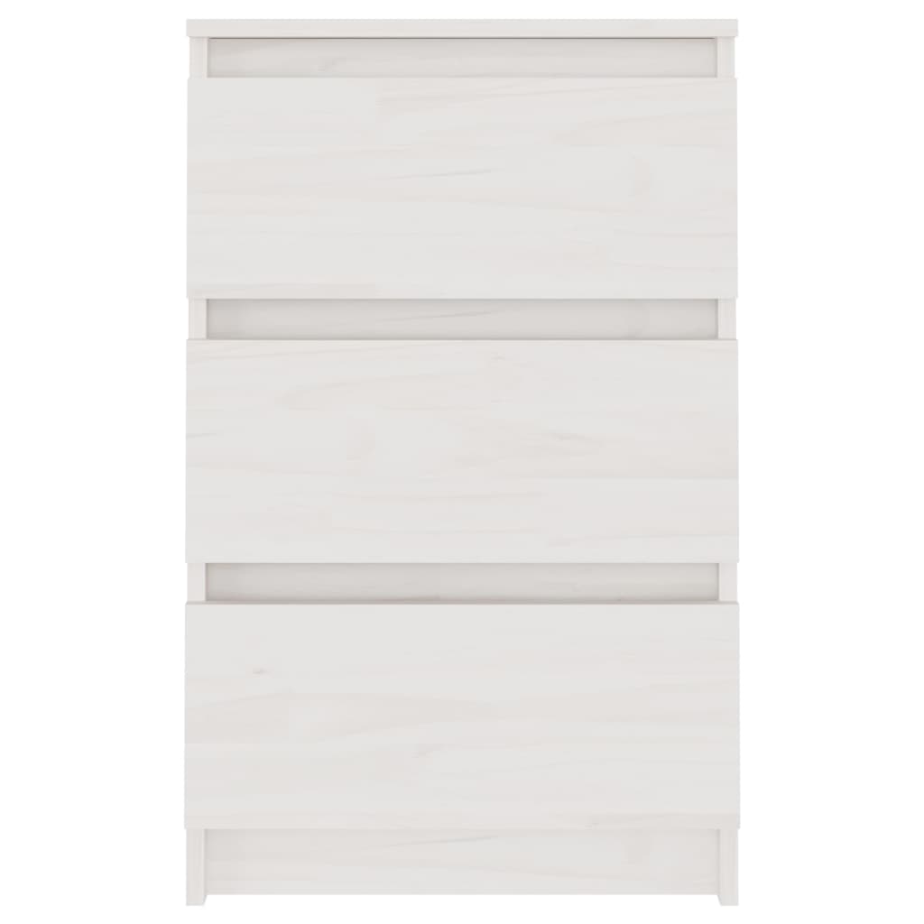 Mesa de cabeceira 40x29,5x64 cm madeira de pinho maciça branco