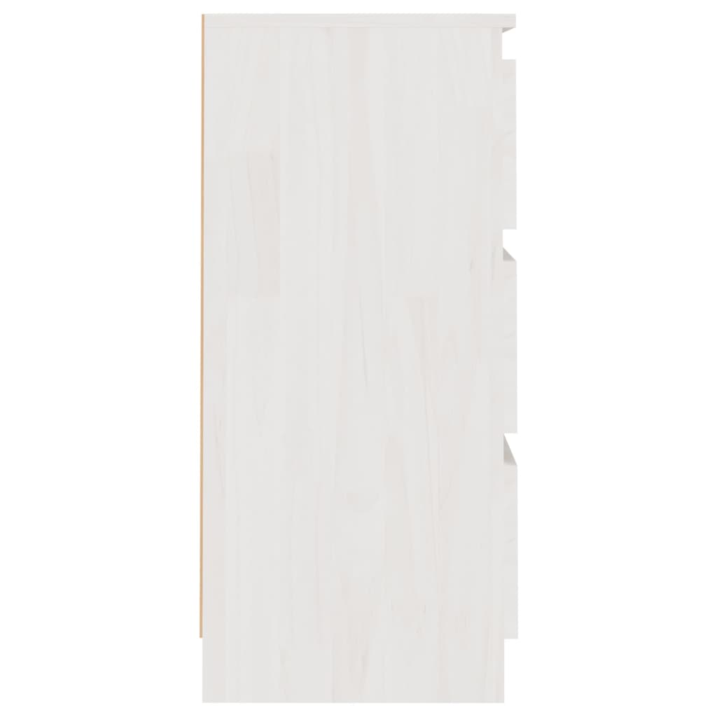 Mesa de cabeceira 40x29,5x64 cm madeira de pinho maciça branco