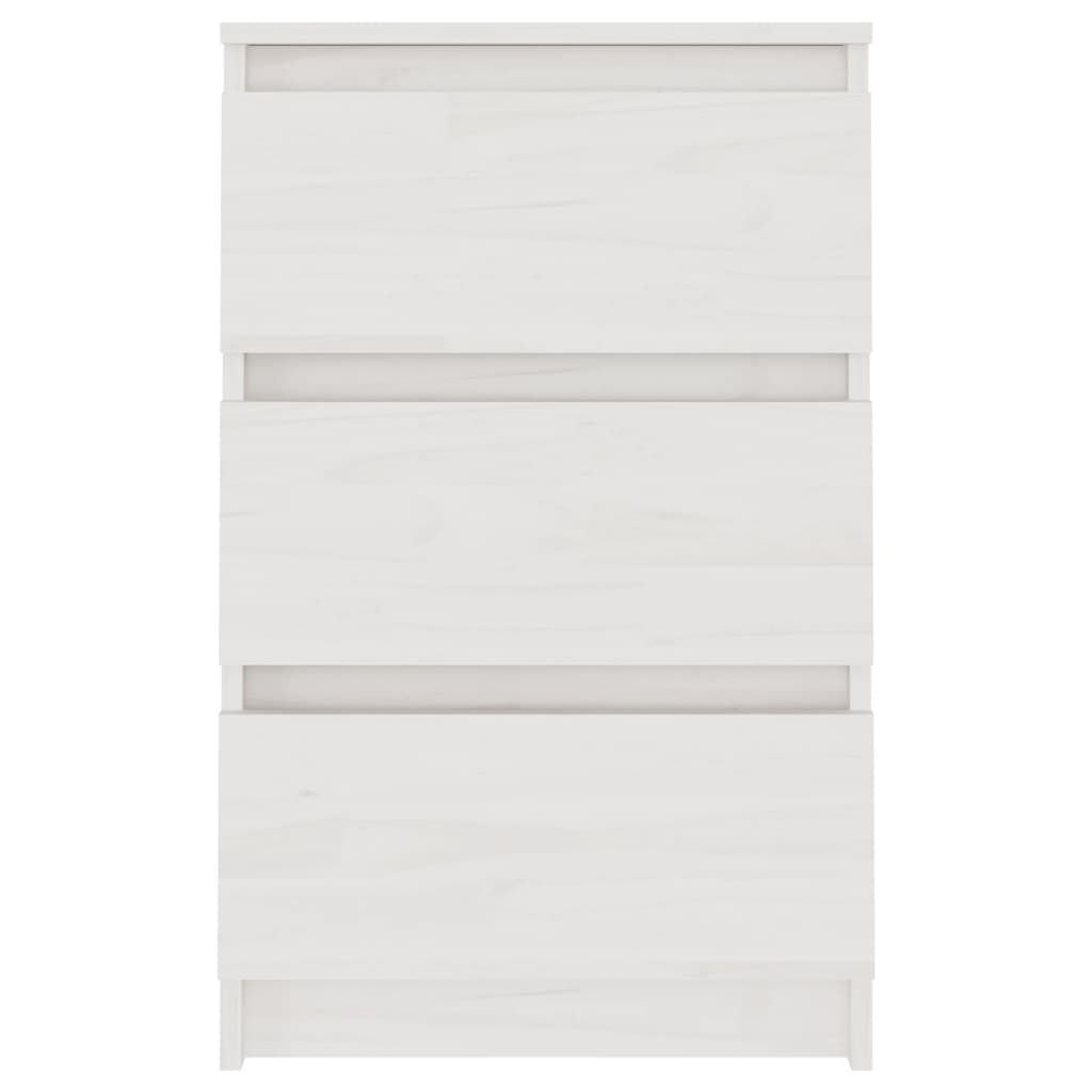 Mesas de cabeceira 2 pcs 40x29,5x64 cm pinho maciço branco
