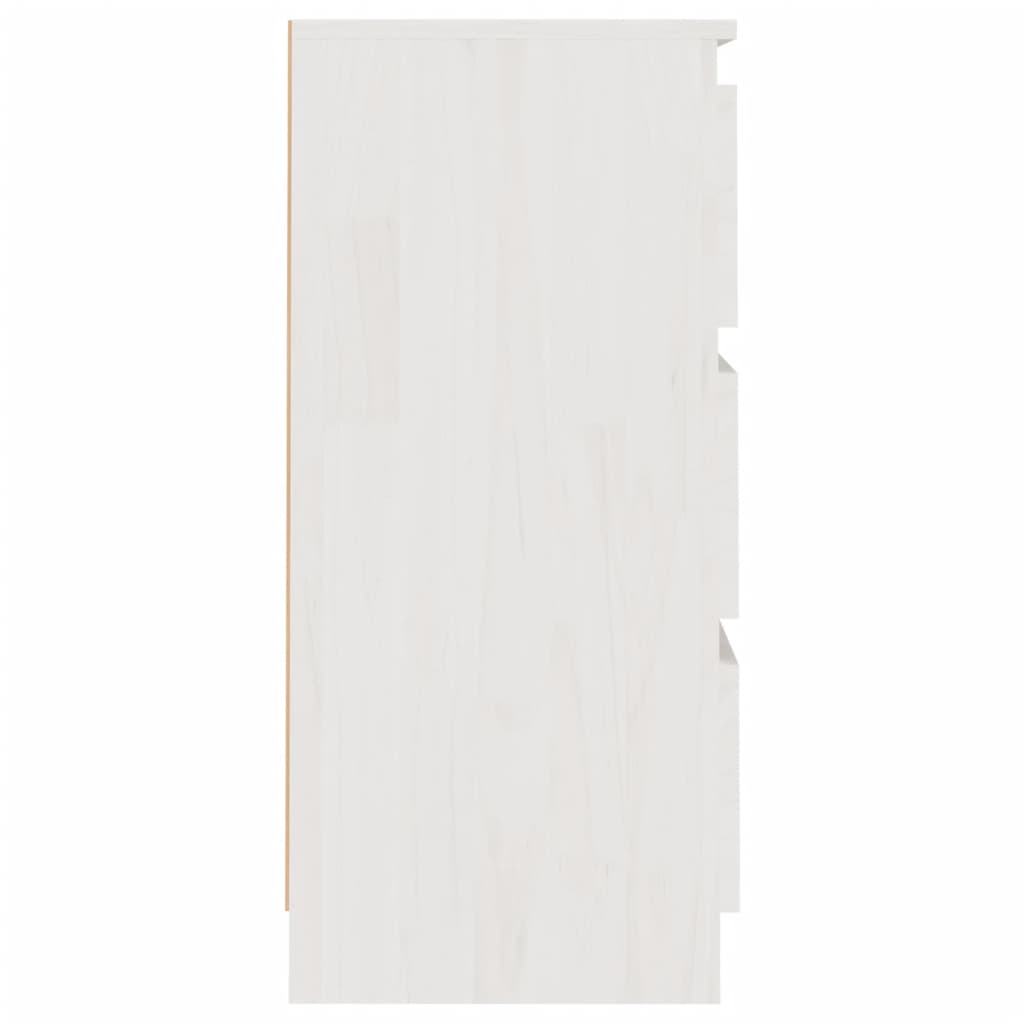 Mesas de cabeceira 2 pcs 40x29,5x64 cm pinho maciço branco