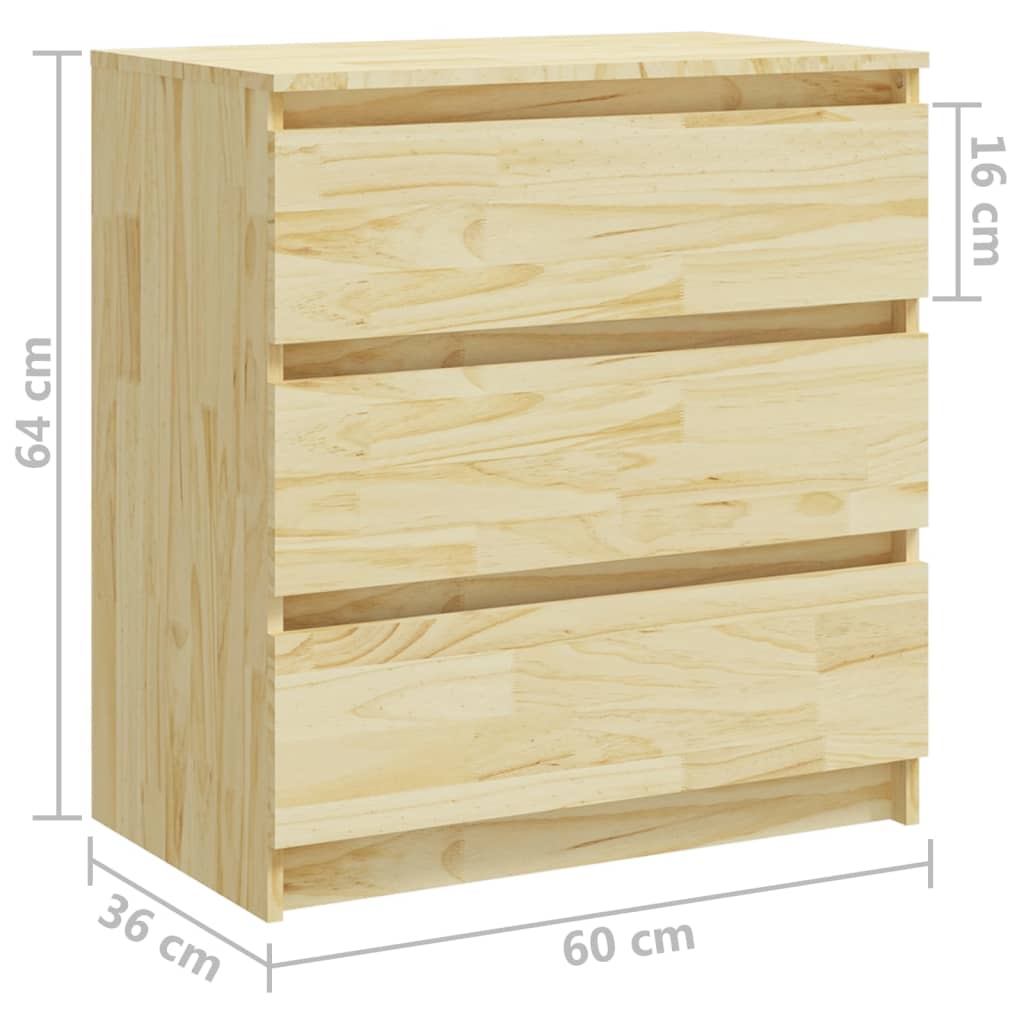 Mesa de cabeceira 60x36x64 cm madeira de pinho maciça