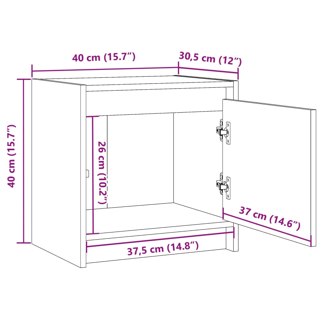 Mesas de cabeceira 2 pcs 40x30,5x40 cm pinho maciço cinzento