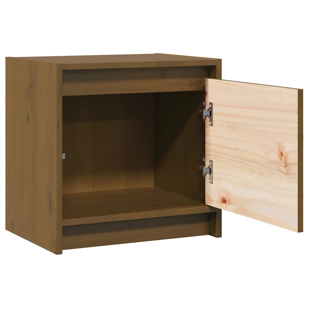 Mesas de cabeceira 2 pcs 40x30,5x40cm pinho maciço castanho mel