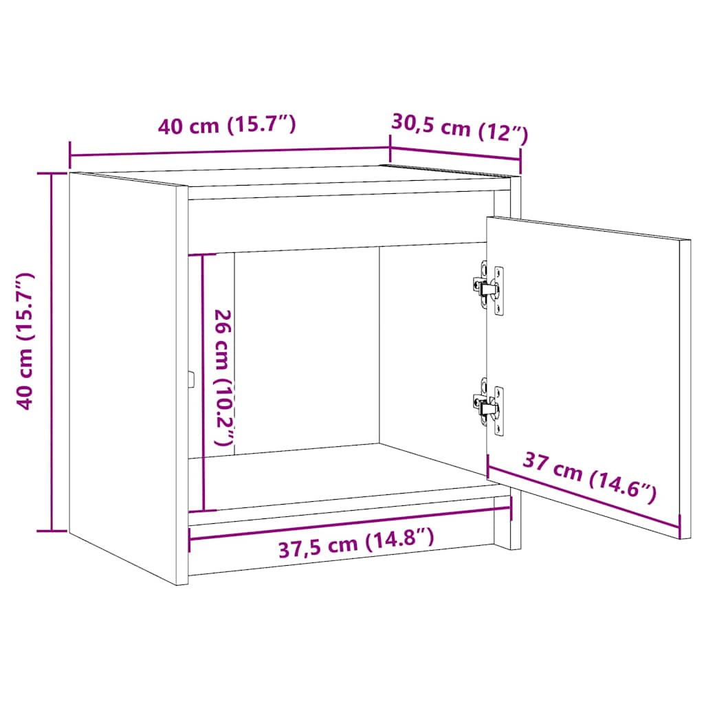 Mesas de cabeceira 2 pcs 40x30,5x40cm pinho maciço castanho mel