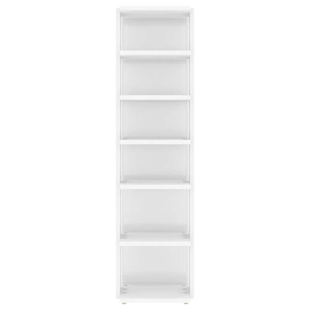 Armários para sapatos 2 pcs 27,5x27x102 cm branco brilhante