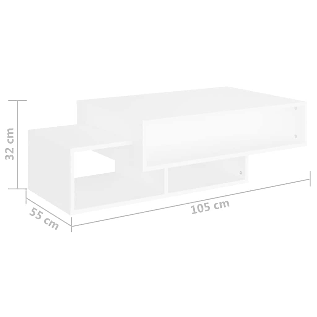 Mesa de centro 105x55x32 cm derivados de madeira branco