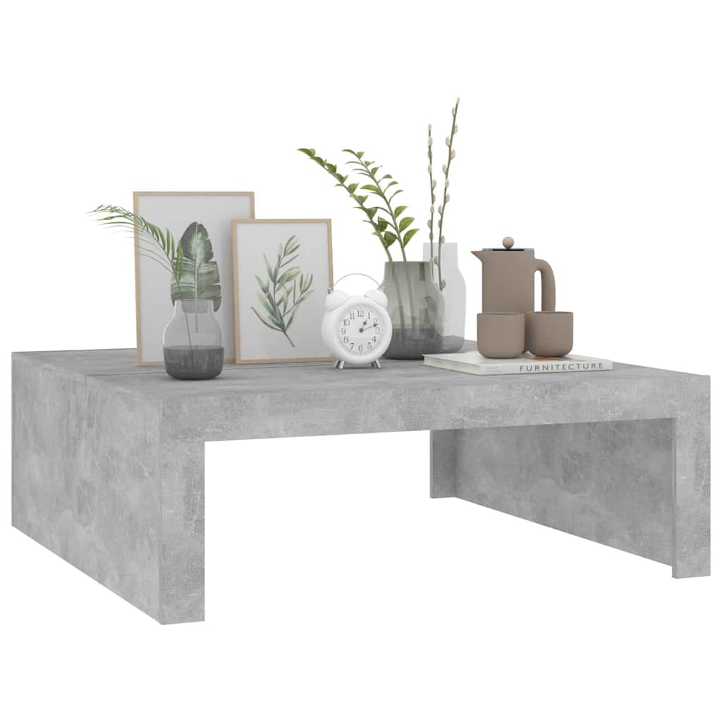Mesa de centro 100x100x35 cm derivados madeira cinzento cimento