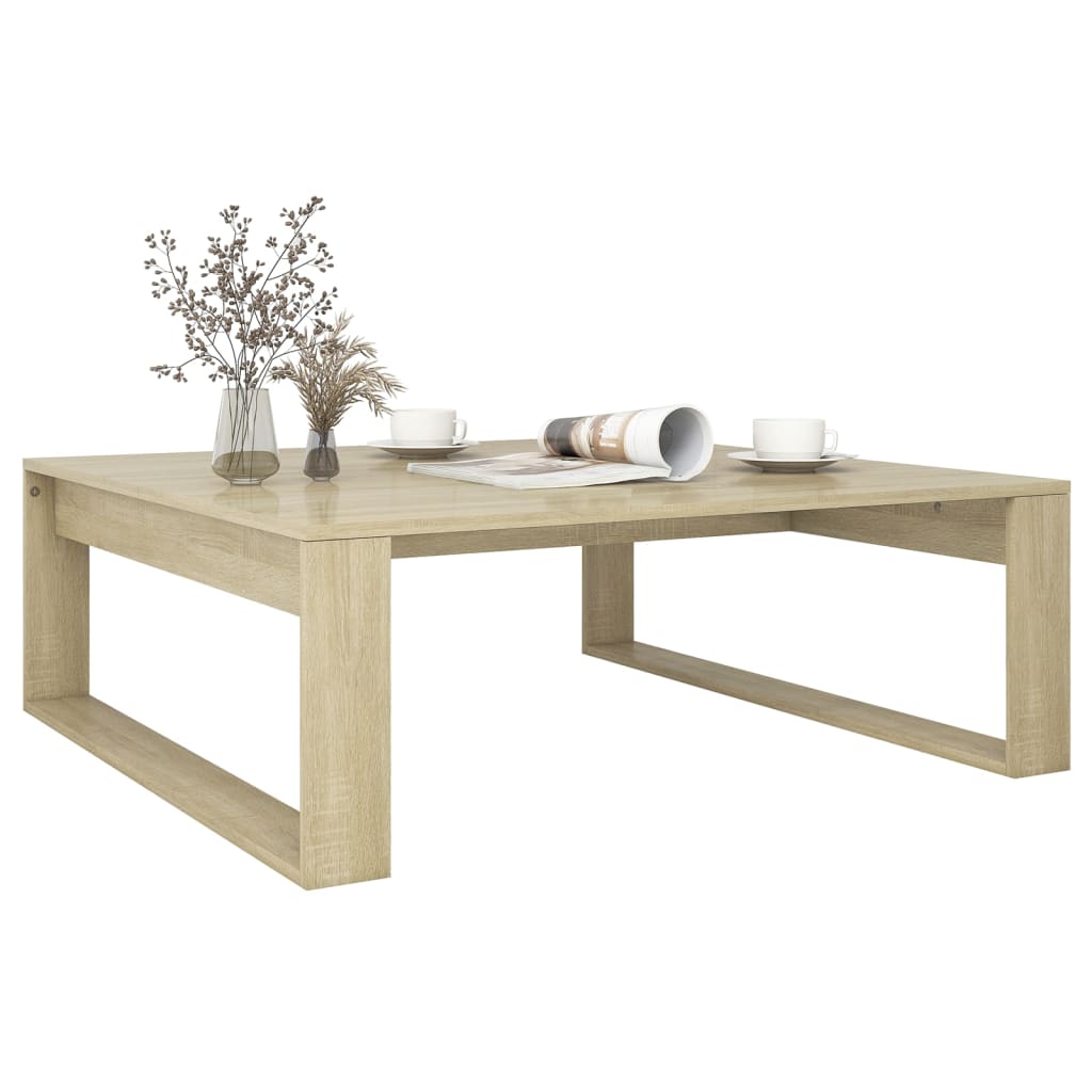 Mesa de centro 100x100x35 cm derivados madeira carvalho sonoma