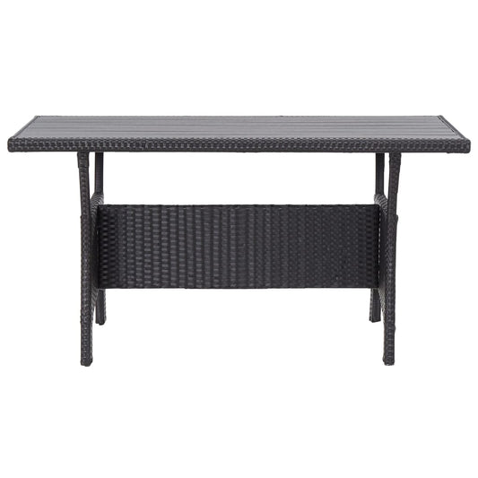 Mesa de jardim 120x70x66 cm vime PE preto