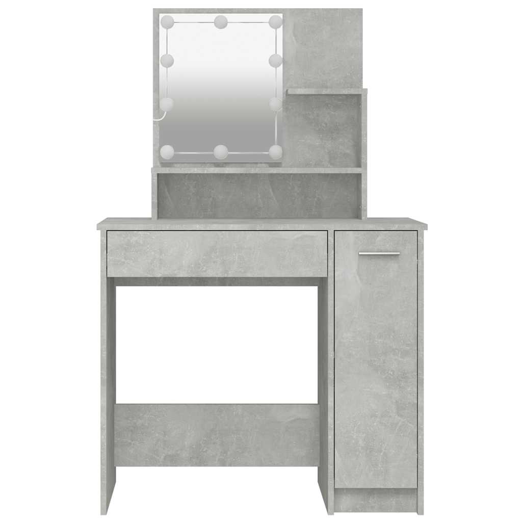 Toucador com LEDs 86,5x35x136 cm cinzento cimento