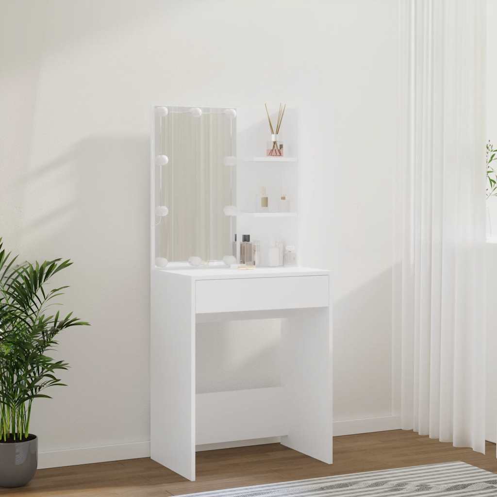 Toucador com LEDs 60x40x140 cm branco