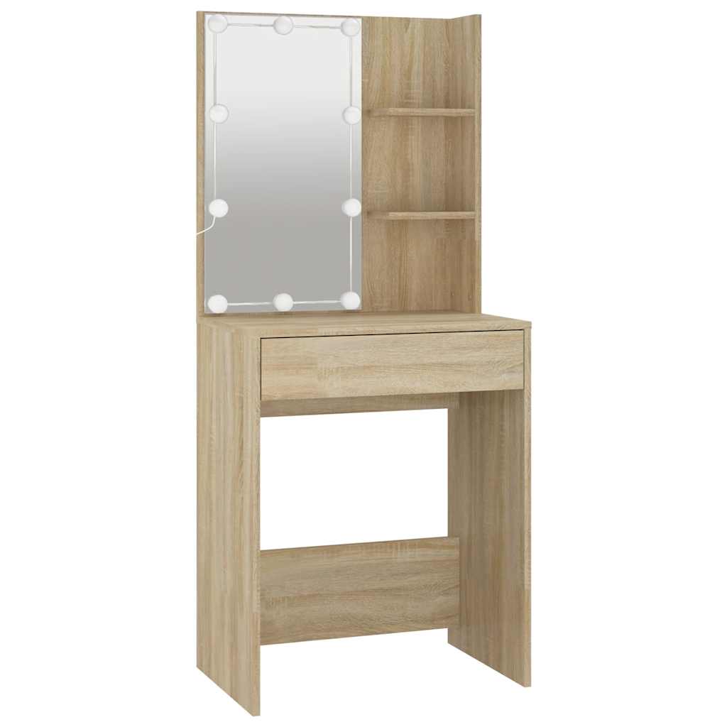 Toucador com LEDs 60x40x140 cm carvalho sonoma