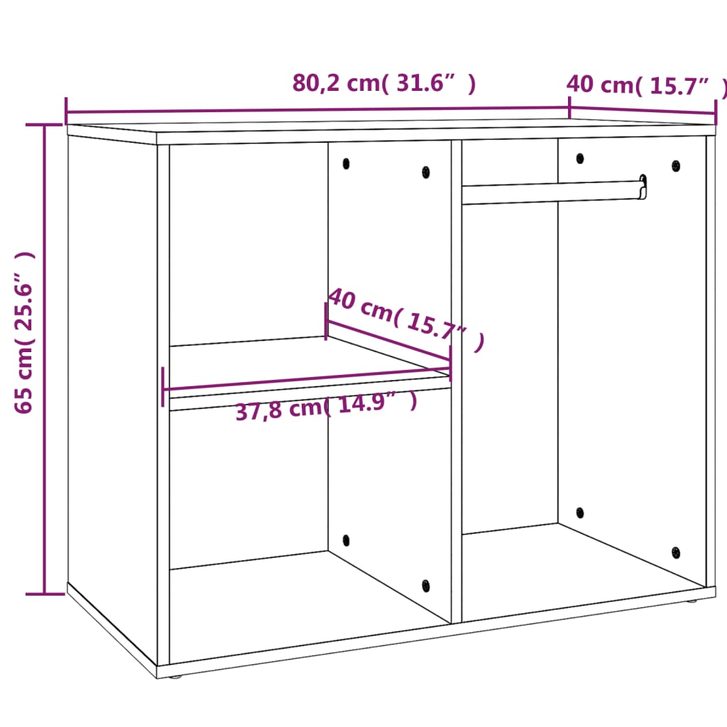 Toucador 80x40x65 cm derivados de madeira branco