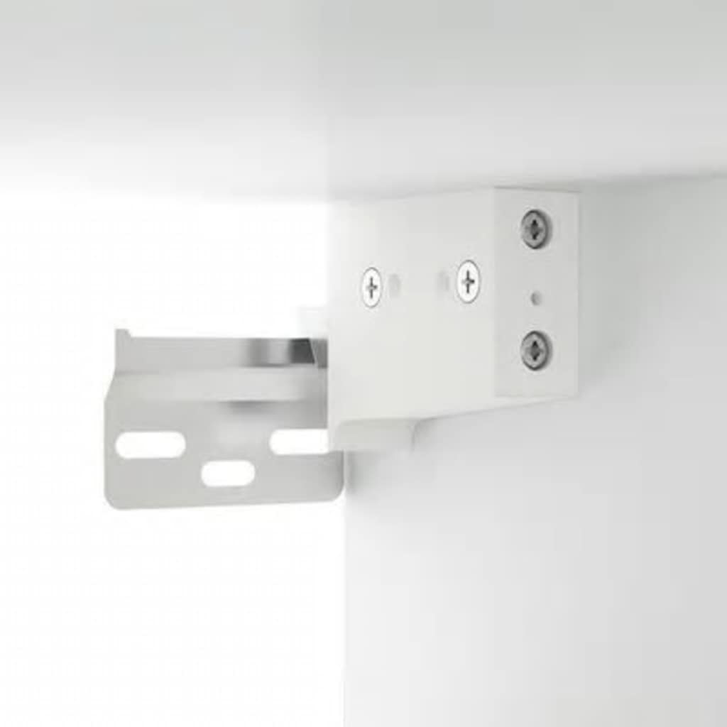 Armário espelhado com luzes LED 76x15x55 cm branco