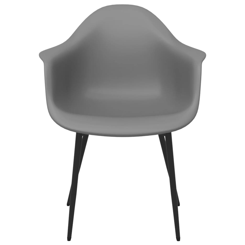 Cadeiras de jantar 4 pcs PP cinzento