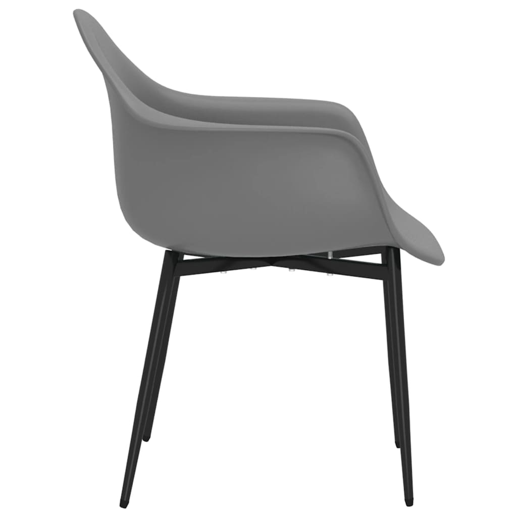 Cadeiras de jantar 4 pcs PP cinzento