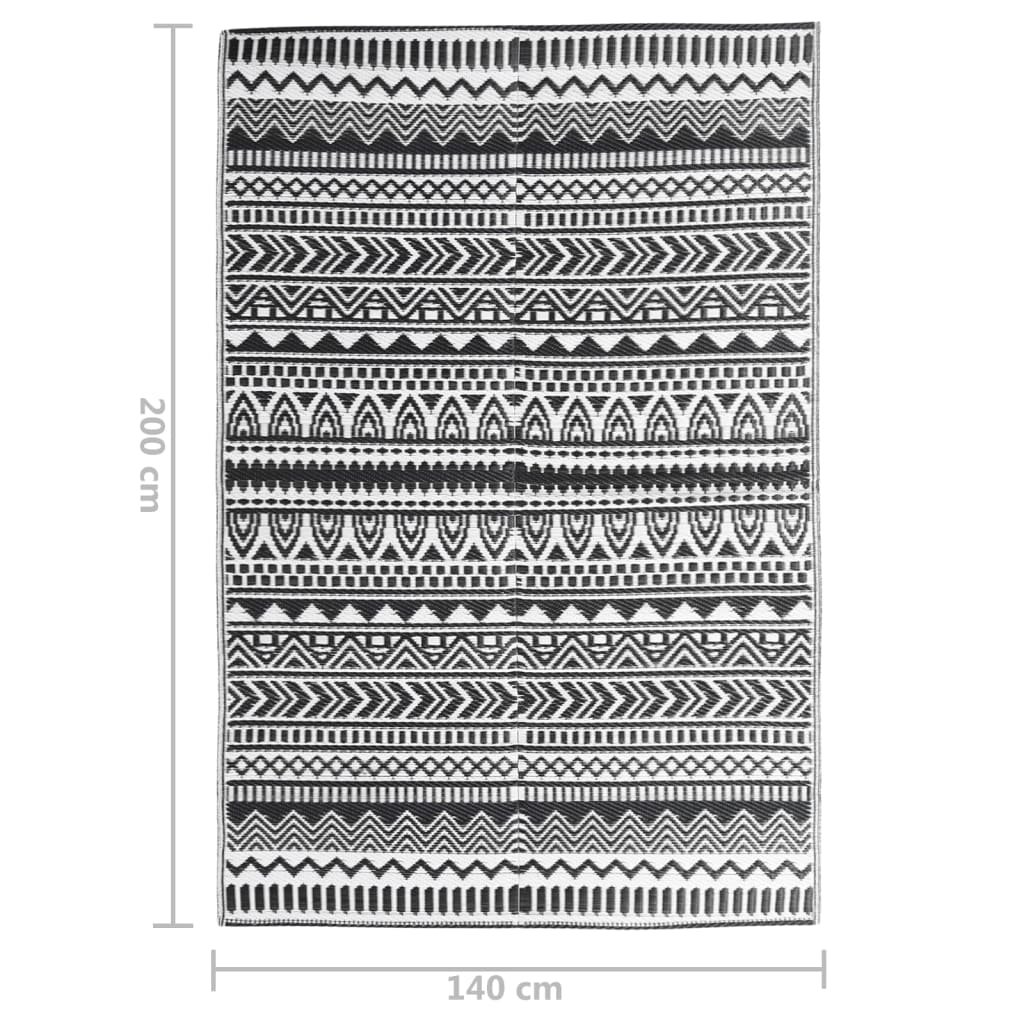 Tapete de exterior 140x200 cm ARAKIL PP preto