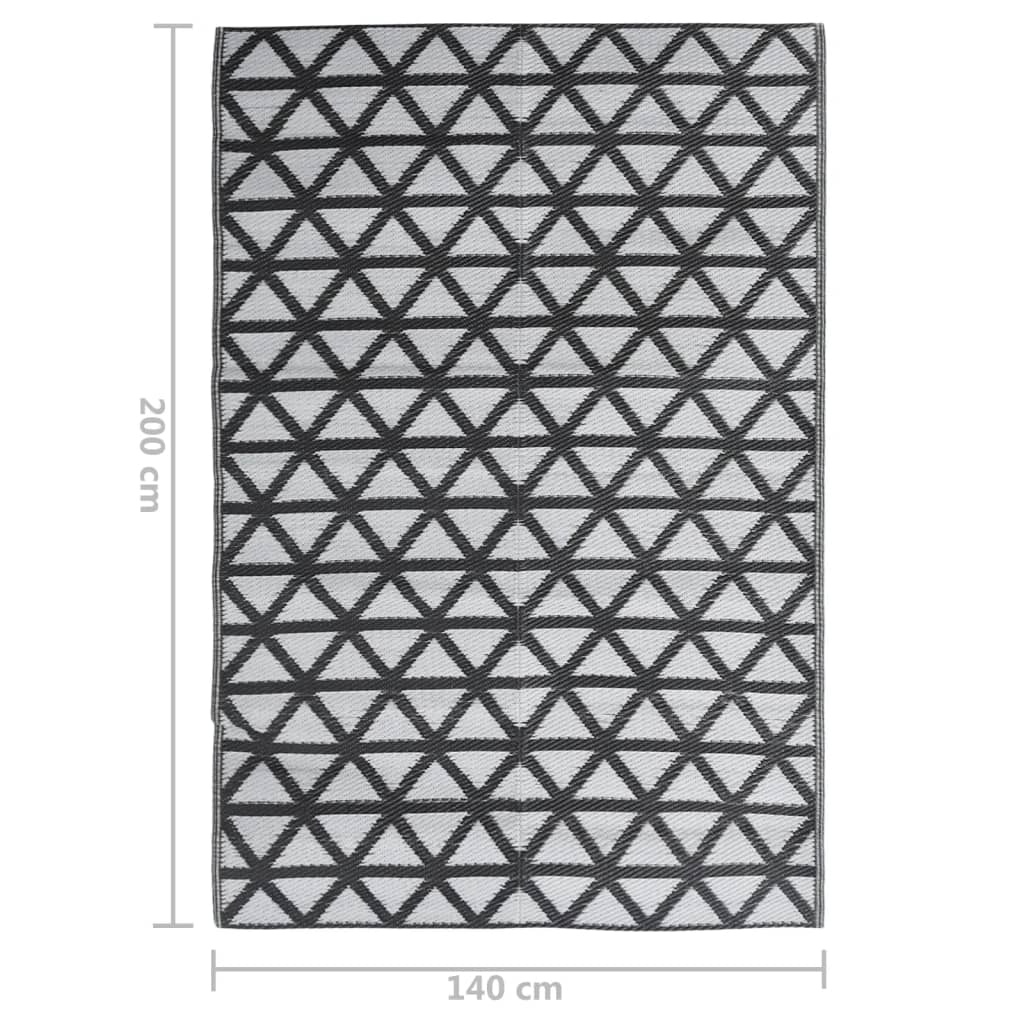 Tapete de exterior 140x200 cm ARAKIL PP preto