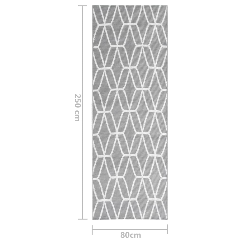 Tapete de exterior 80x250 cm ARAKIL PP cinzento
