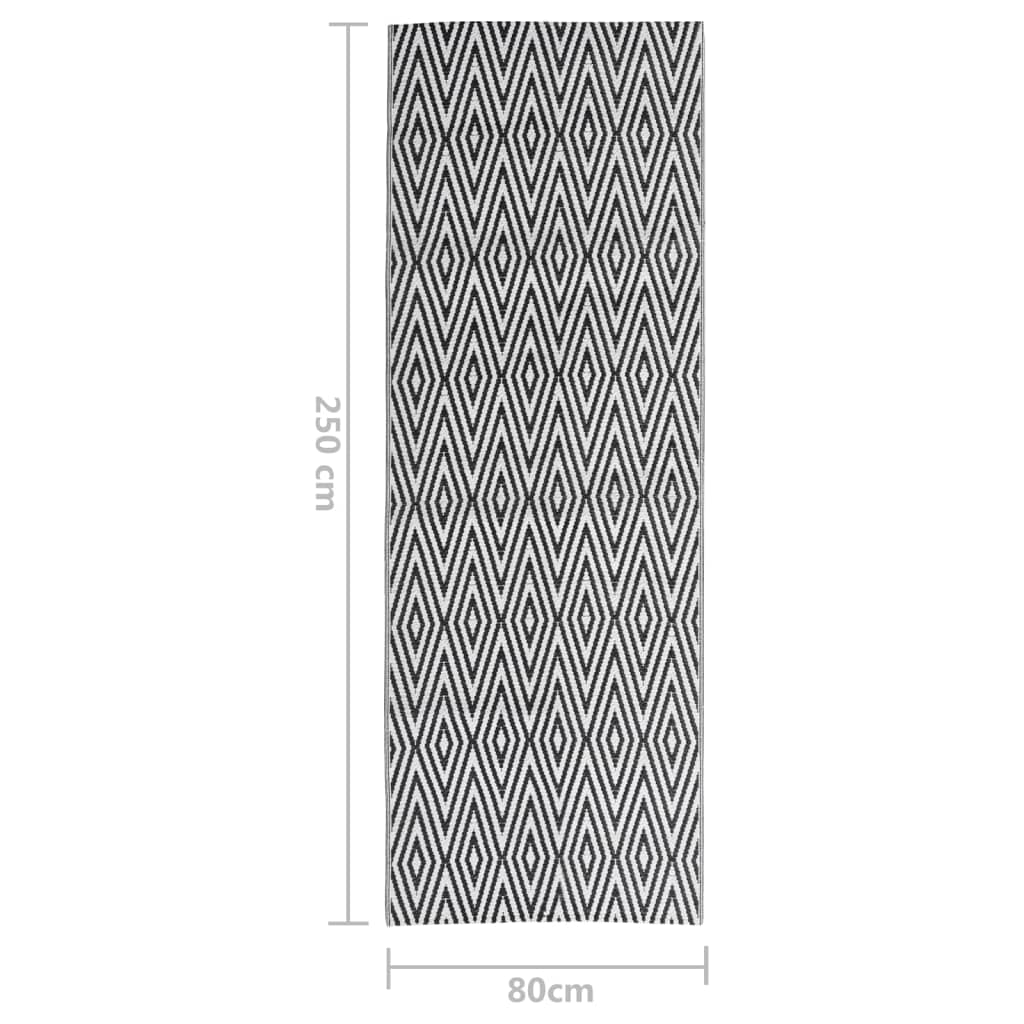 Tapete de exterior 80x250 cm ARAKIL PP preto