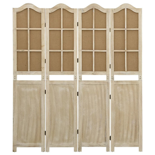 Biombo com 4 painéis 140x165 cm tecido castanho