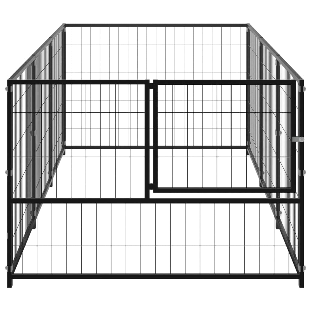 Canil para cães 3 m² aço preto