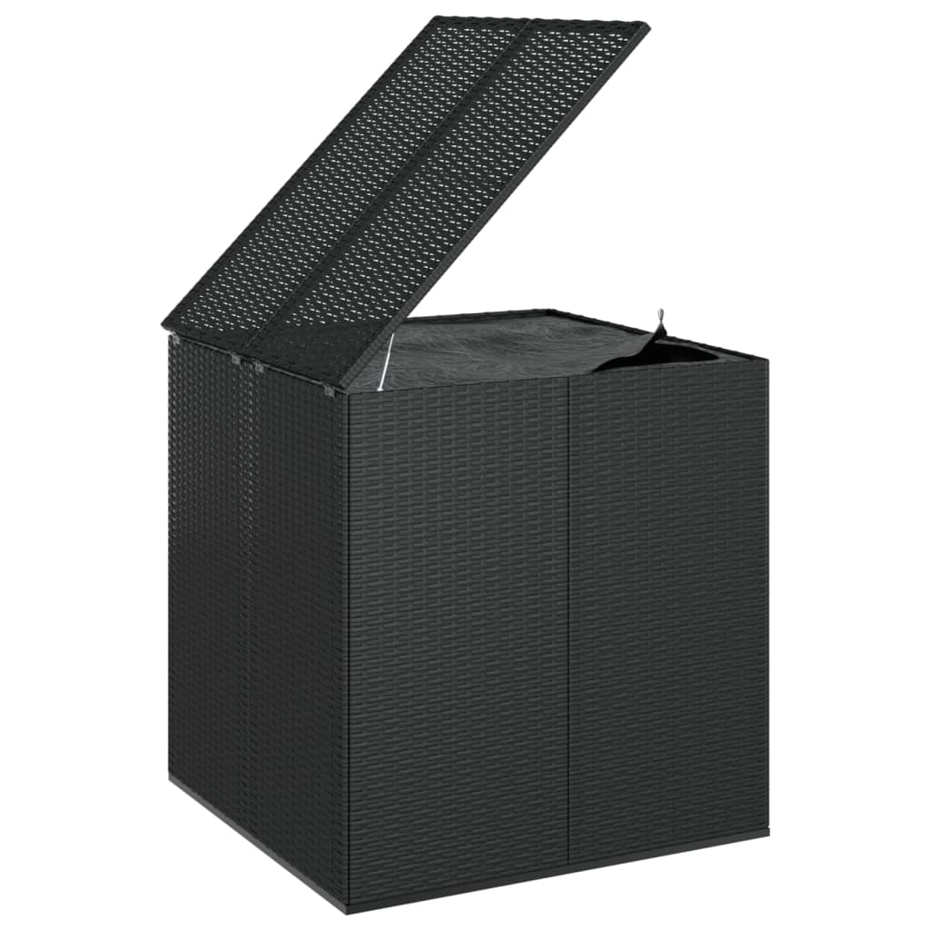 Caixa para almofadões de jardim 100x97,5x104 cm vime PE preto