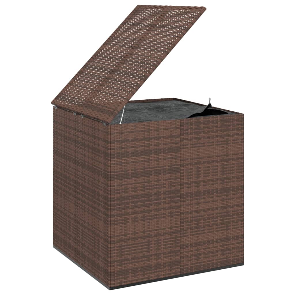 Caixa para almofadões de jardim 100x97,5x104cm vime PE castanho