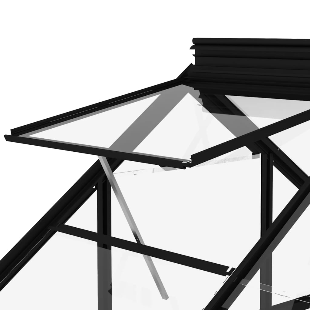 Estufa 155x395,5x191 cm alumínio e vidro antracite
