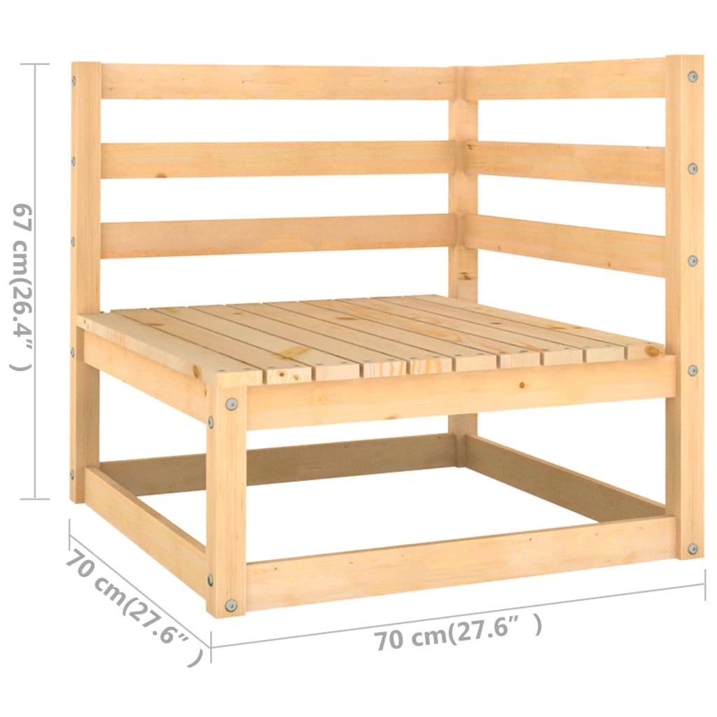 3 pcs conjunto lounge de jardim c/ almofadões pinho maciço