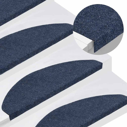 Tapetes de escada autoadesivos 15 pcs 65x22,5x3,5 cm azul