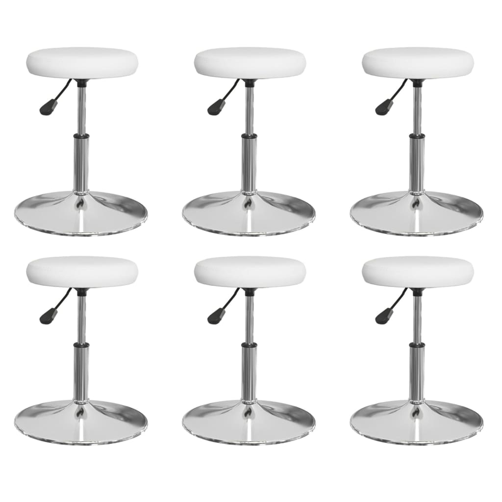 Cadeiras de jantar 6 pcs couro artificial branco