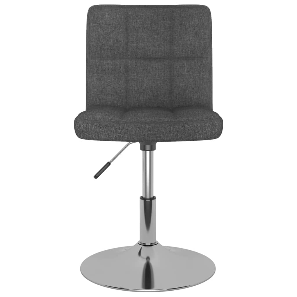 Cadeiras de jantar giratórias 6 pcs tecido cinzento-escuro