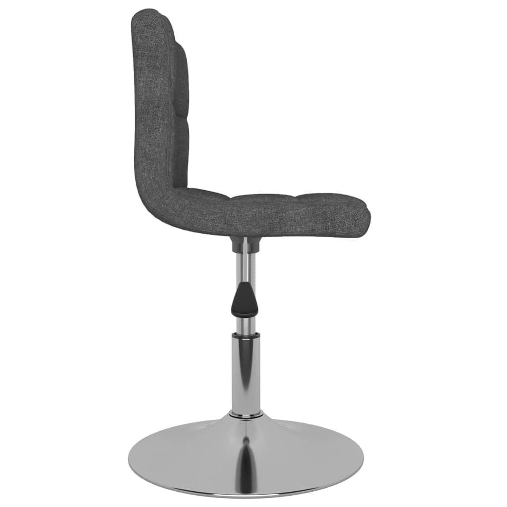 Cadeiras de jantar giratórias 6 pcs tecido cinzento-escuro