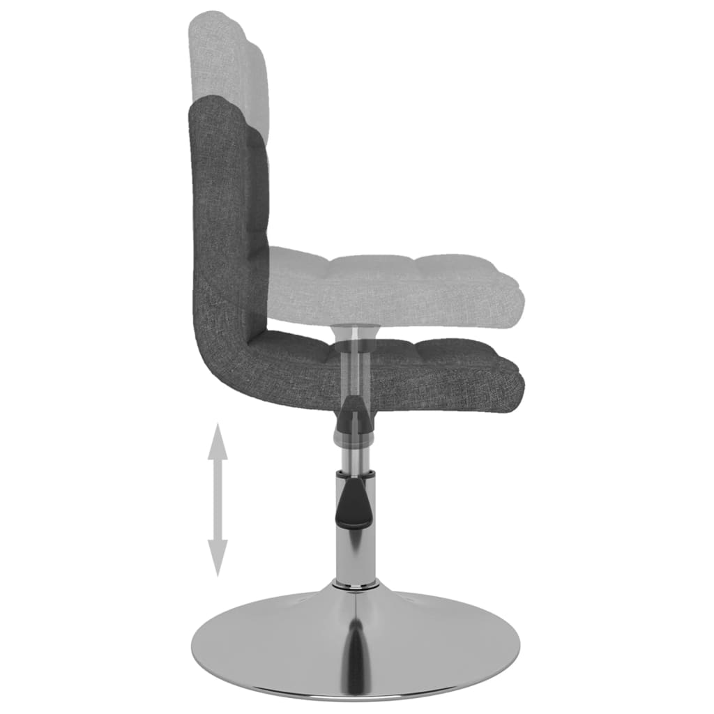 Cadeiras de jantar giratórias 6 pcs tecido cinzento-escuro