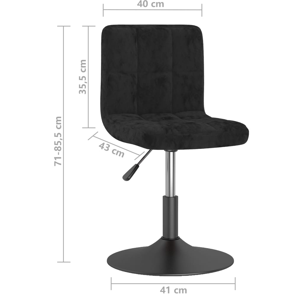 Cadeiras de jantar giratórias 4 pcs veludo preto