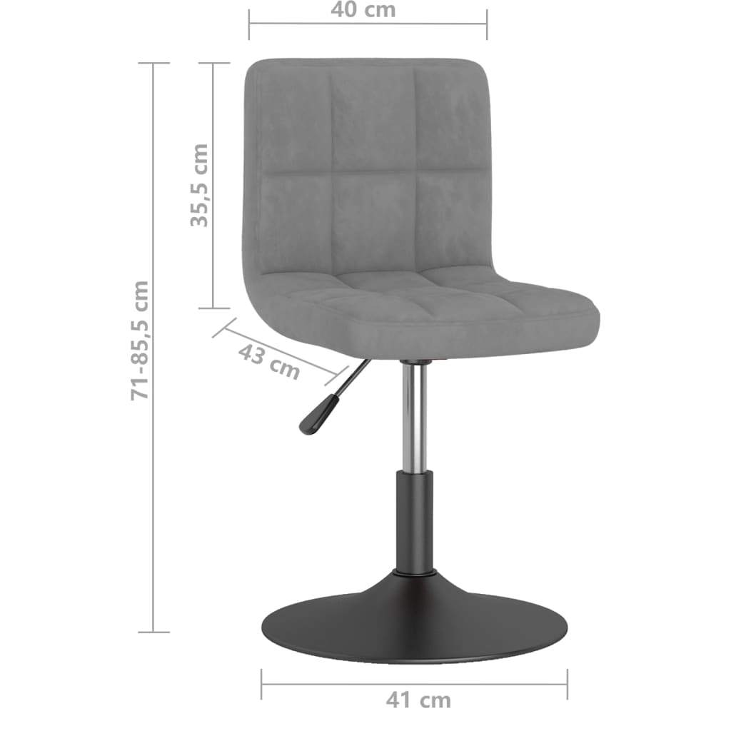Cadeiras de jantar giratórias 4 pcs veludo cinzento-claro