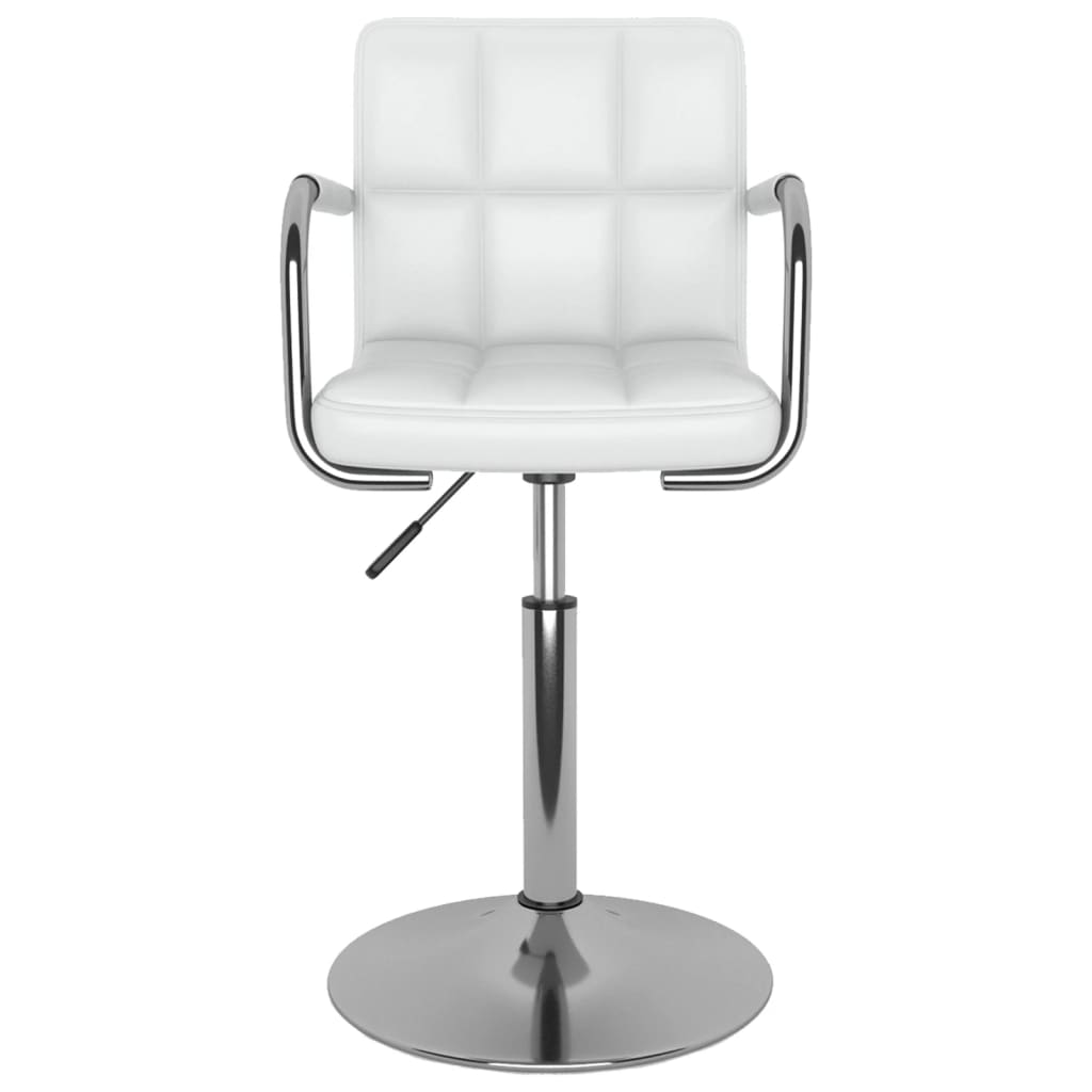 Cadeiras de jantar giratórias 4 pcs couro artificial branco