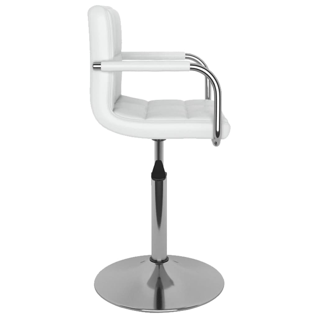 Cadeiras de jantar giratórias 4 pcs couro artificial branco