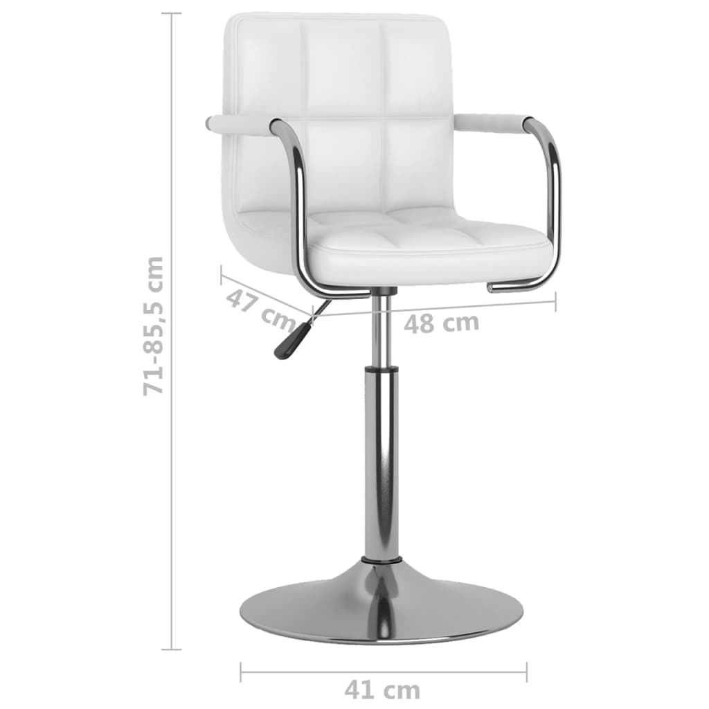 Cadeiras de jantar giratórias 4 pcs couro artificial branco