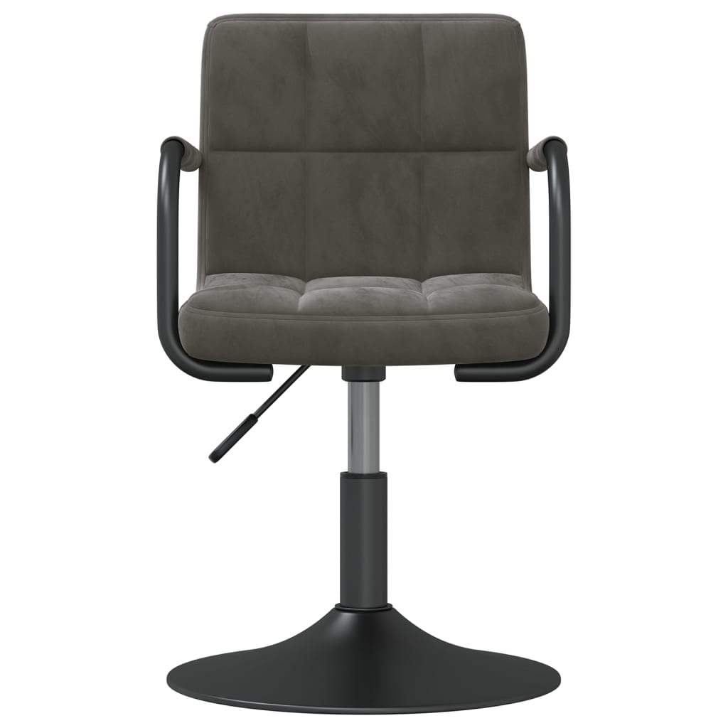 Cadeiras de jantar giratórias 4 pcs veludo cinzento-escuro
