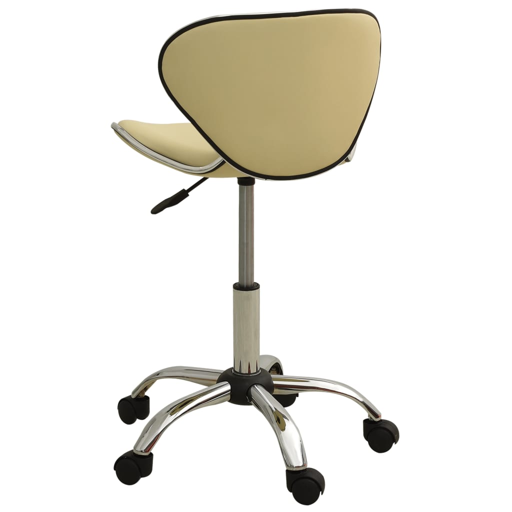 Cadeira de escritório couro artificial cor creme