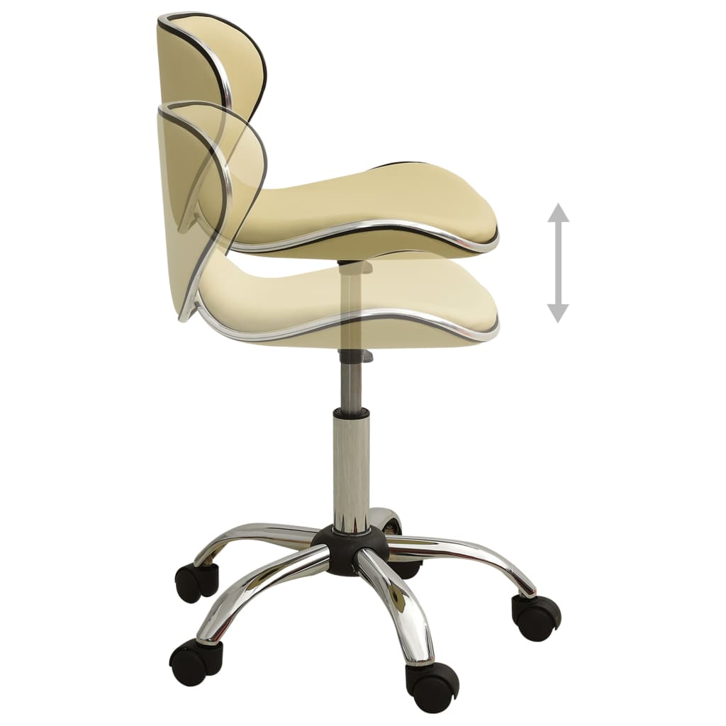 Cadeira de escritório couro artificial cor creme