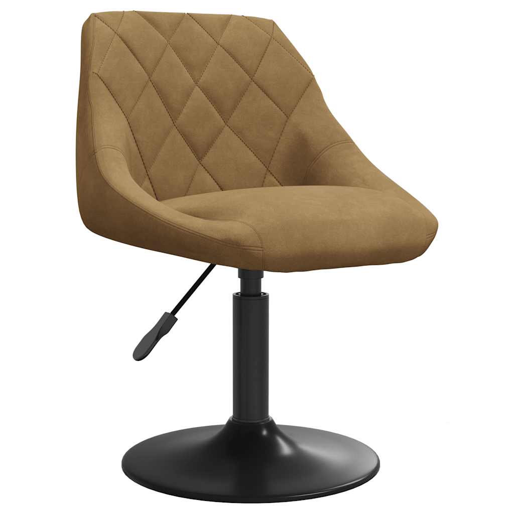Cadeiras de jantar giratórias 4 pcs veludo castanho