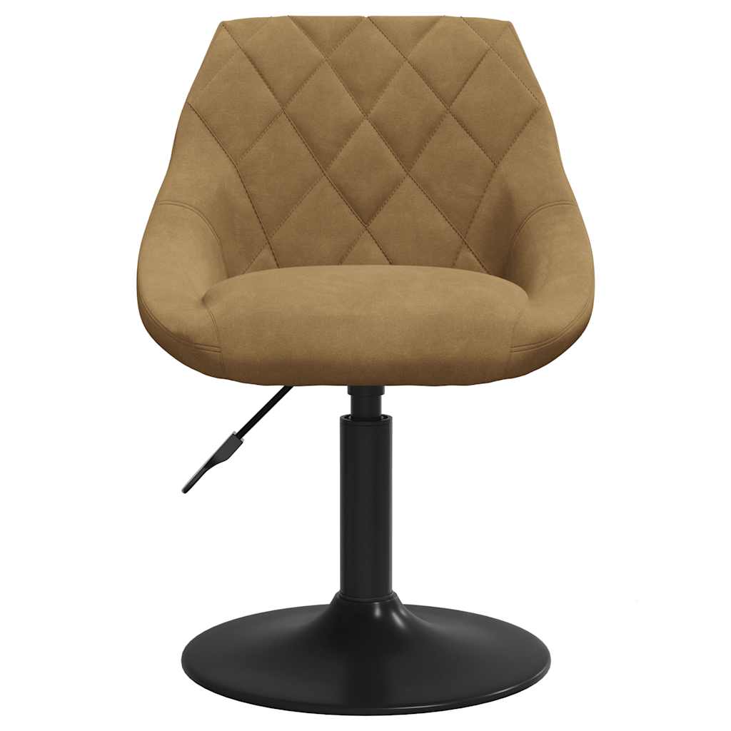 Cadeiras de jantar giratórias 4 pcs veludo castanho