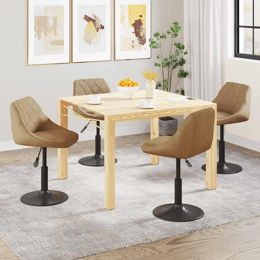 Cadeiras de jantar giratórias 4 pcs veludo castanho